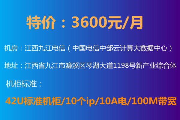 IDC電信機柜特價3600元/月 42U標(biāo)準(zhǔn)機柜/10ip/10A電/100M帶寬